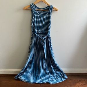 Latched Mama nursing sundress, size XS, blue with light blue stripes